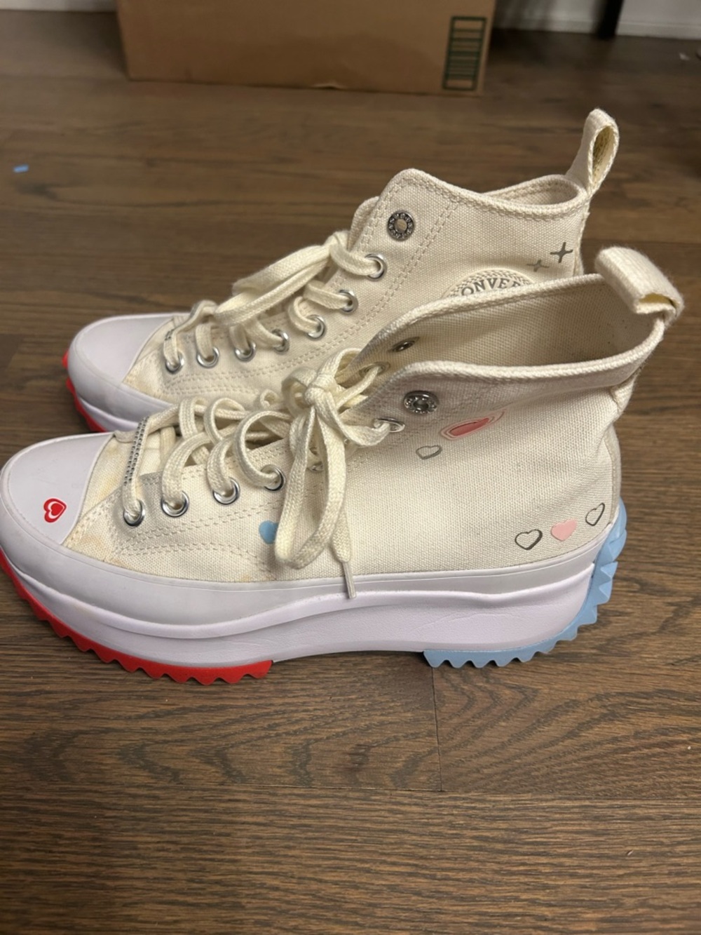 Converse Run Star Hike Platform High Y2K Heart Sneakers Women’s Size 8 - Picture 9 of 15